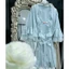 HT446 Set váy ngủ và áo choàng sexy phối ren tay loe gợi cảm, đồ ngủ lụa quyến rũ HT446 (133a+236)