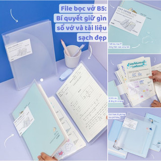 KLONG - File nhựa Bọc Vở B5; MS: 920 ♥ Bìa bao có ngăn đa năng, chưa kèm quyển vở ♥ giữ sổ vở được bền, không thấm nước