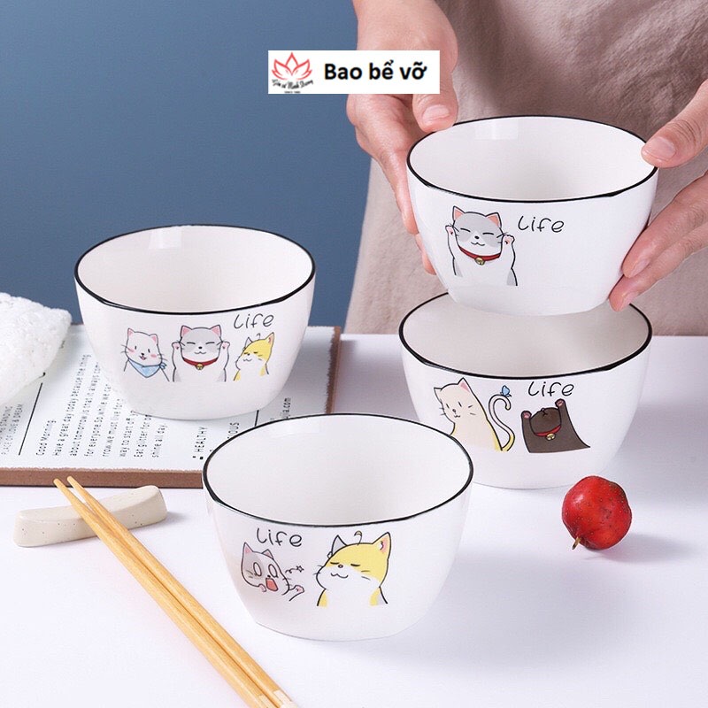 Bát cơm, chén ăn cơm hình dễ thương, bát hình mèo | Shopee Việt Nam