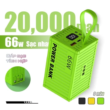 Sạc dự phòng sạc nhanh 66W 20000mah Dung lượng lớn sạc nhanh PD20W di động ngoài trời pin dự phòng