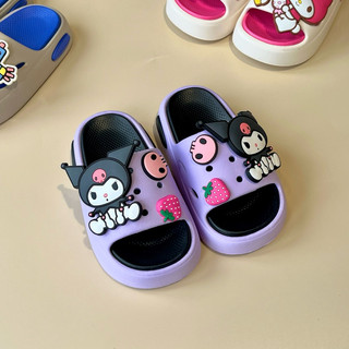 Dép Bánh Mì Gắn Sticker Thỏ, Kuromi, Người Nhện, Ô tô Chất Liệu Nhựa EVA Siêu Nhẹ Cho Bé (BM9)