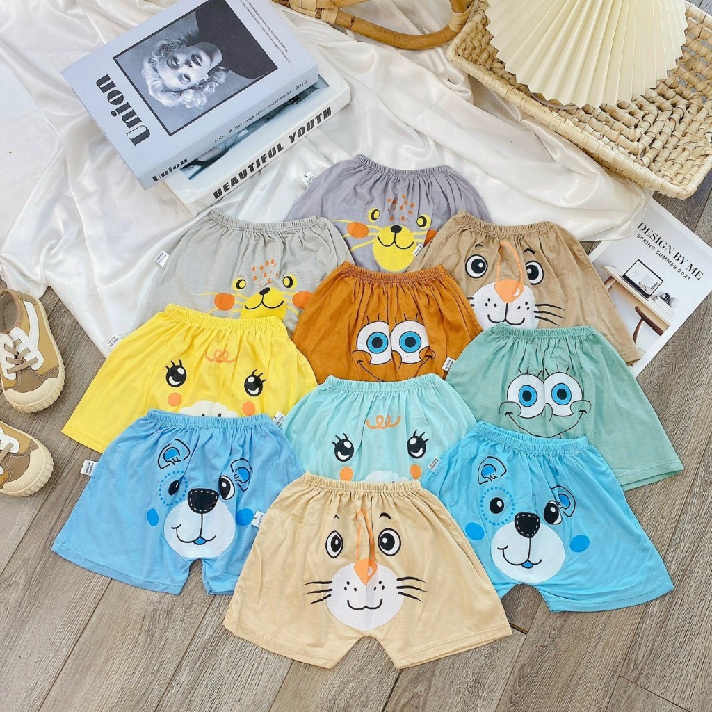 Quần chục đùi thun lạnh đáp mông hình thú cho bé trai bé gái 4-14kg mesocshop