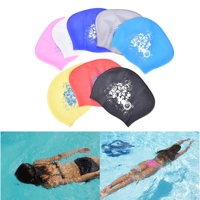 Nón bơi nữ chùm tóc dài SPORTY CA35 sử dụng cho người lớn cho bé gái, trẻ em trên 6 tuổi