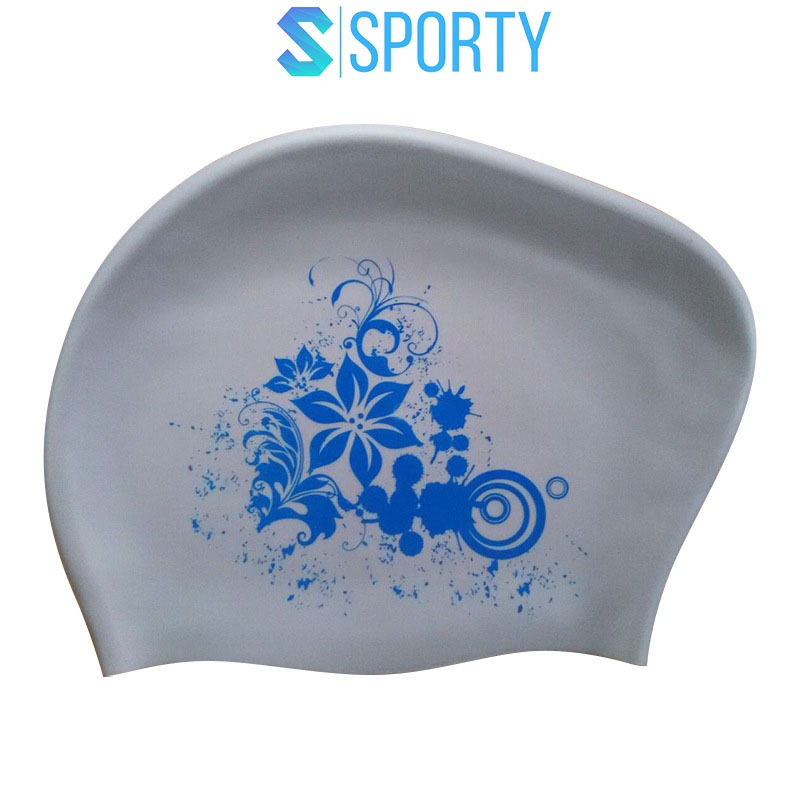 Nón bơi nữ chùm tóc dài SPORTY CA35 sử dụng cho người lớn cho bé gái, trẻ em trên 6 tuổi