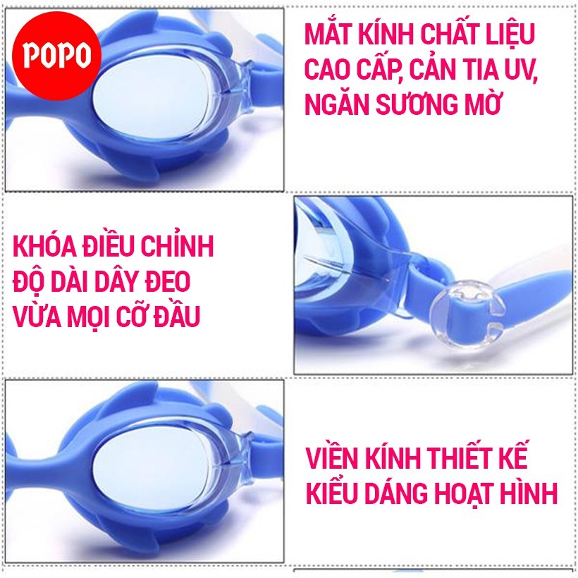 Combo kính bơi mũ bơi trẻ em SPORTY 1580 cản tia UV, hạn chế sương mờ