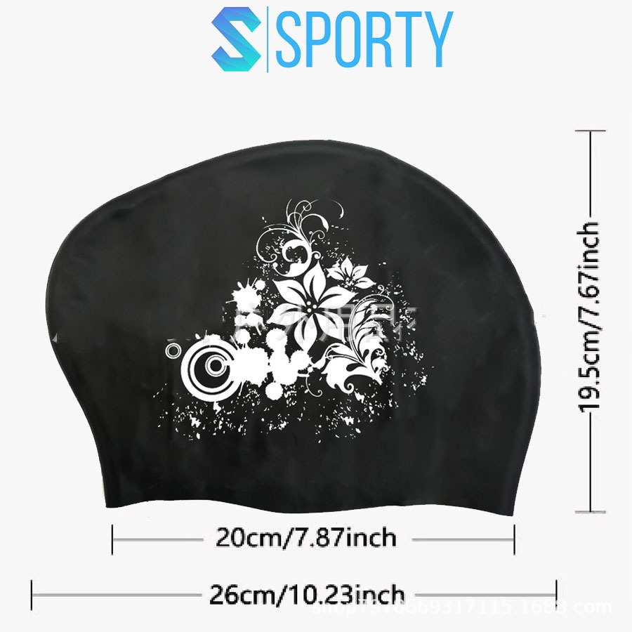 Nón bơi nữ chùm tóc dài SPORTY CA35 sử dụng cho người lớn cho bé gái, trẻ em trên 6 tuổi