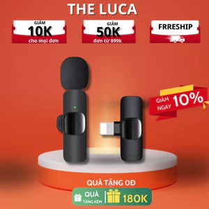 Mic cài áo, Mic thu âm không dây cài áo K9 - Micro thu âm lọc tiếng ồn hiệu quả khoảng cách lên đến 20m BH 12TH