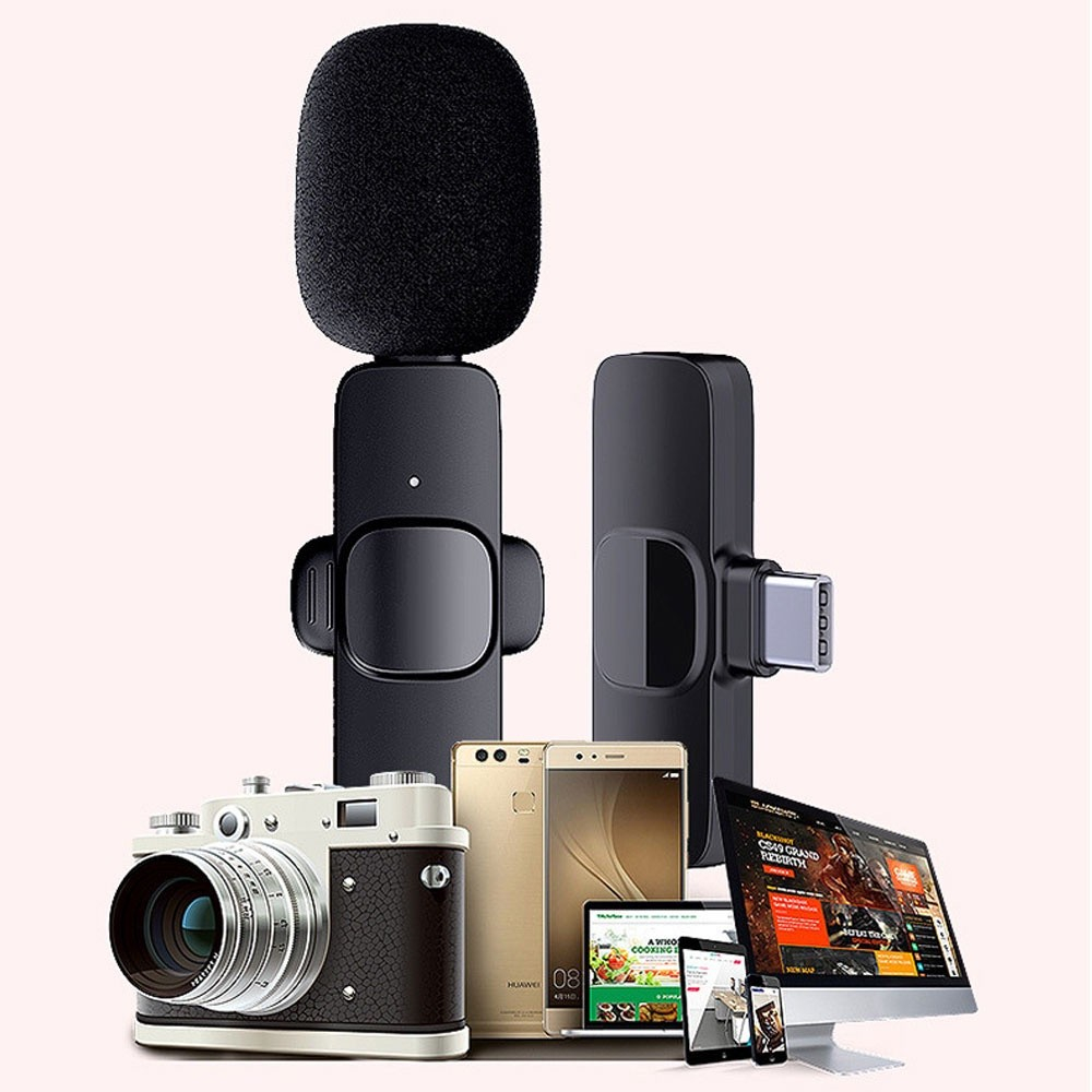 Mic cài áo, Mic thu âm không dây cài áo K9 - Micro thu âm lọc tiếng ồn hiệu quả khoảng cách lên đến 20m BH 12TH