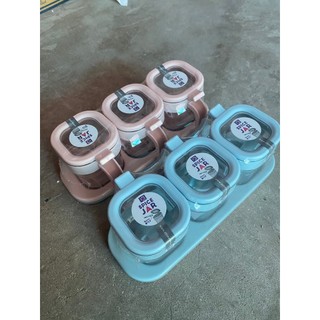 Set 3 Hủ Gia Vị Châu Hưng Kèm Thìa, Có Khay Để Gia Vị Chống Trượt