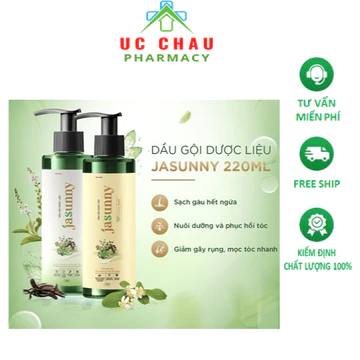 Jasunny Dầu gội dược liệu Jasunny Dầu Gội Thảo Dược, giúp sạch gàu, phục hồi tóc hư tổn chai 220ml