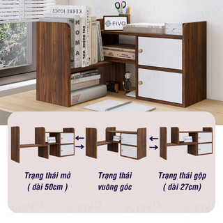 Kệ Sách Gỗ Mini Để Bàn Đa Năng FIVO FB23 Điều Chỉnh Linh Hoạt, Lắp Ghép Tiện Lợi, Trang Trí Góc Làm Việc Và Học Tập