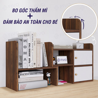 Kệ Sách Gỗ Mini Để Bàn Đa Năng FIVO FB23 Điều Chỉnh Linh Hoạt, Lắp Ghép Tiện Lợi, Trang Trí Góc Làm Việc Và Học Tập