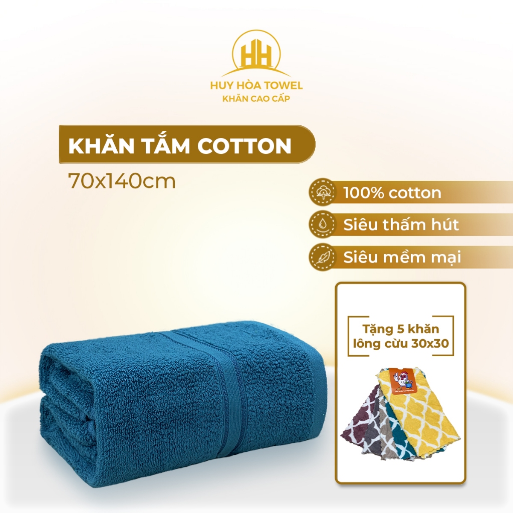 Kh n T m 70x140cm 100 Cotton Cao C p D y Th m H t Kh ng L ng 