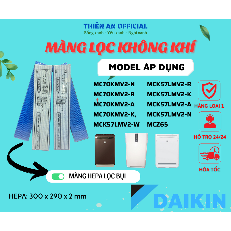 YanBan Nero di Alta qualità Deodorizing - Filtro di Ricambio per Daikin