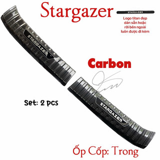 Ốp chống trầy cốp Trong, ngoài xe Hyundai Stargazer 2022, 2023, 2024, 2025 Vân Carbon cao cấp, sáng bóng