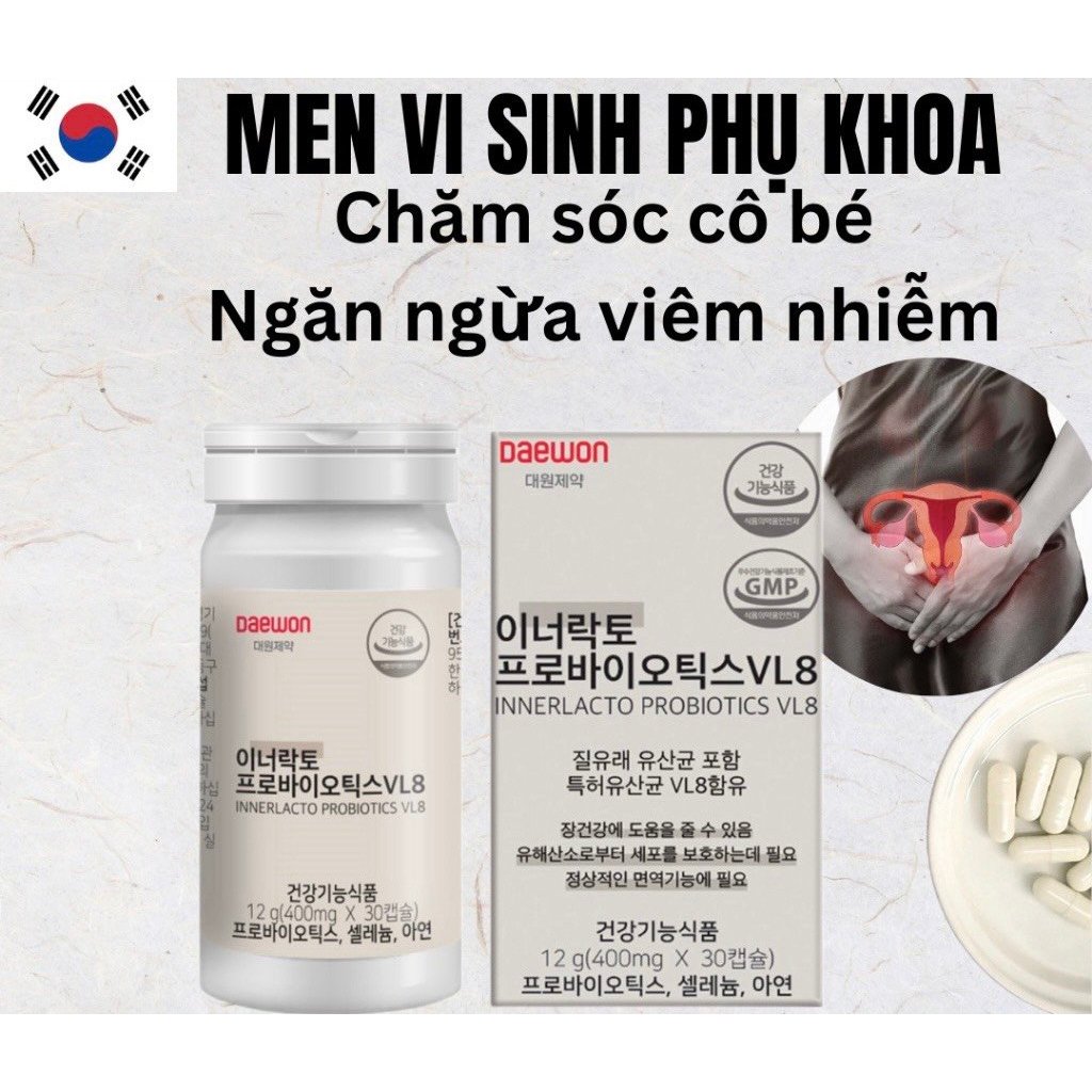 Viên uống phụ khoa, men vi sinh vùng kín INNERLACTO PROBIOTIC VL8 ...