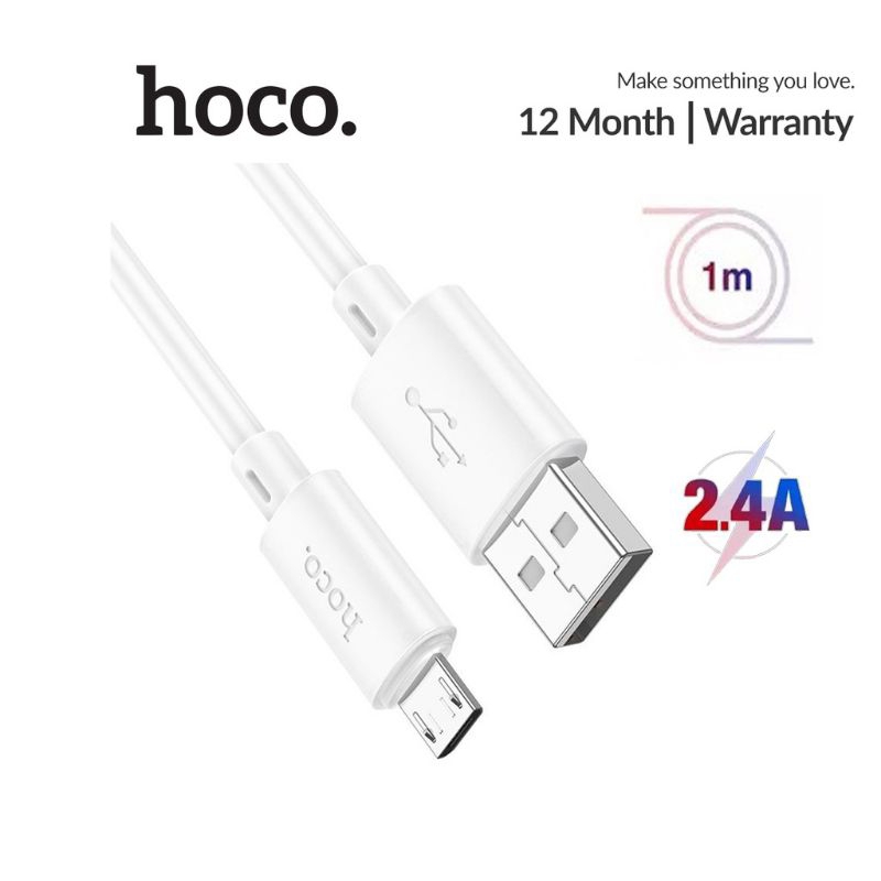 Dây sạc micro nhanh 2.4A Hoco X88 dây dẻo dài 1m cho android. USB sang Micro