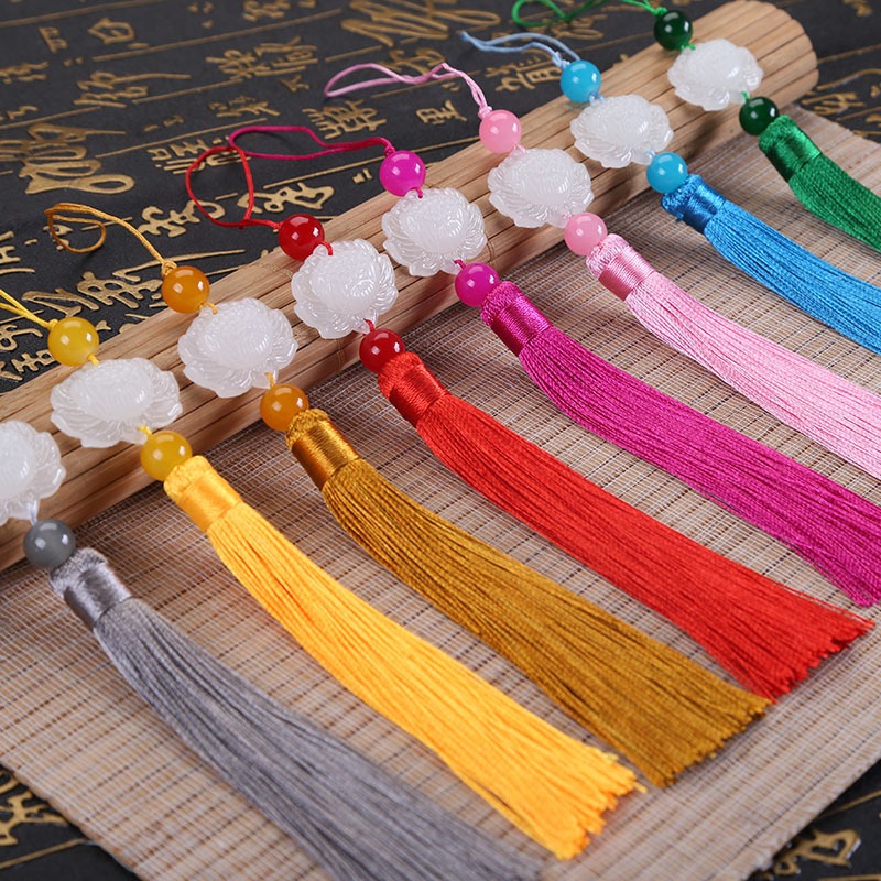 Set 5 dây tua rua liên hoa ngọc bội hoa sen tam sinh tam thế cổ trang dài 22cm - Kem Shop K13