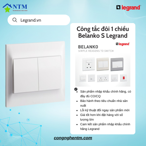 Công tắc đôi 1 chiều Belanko S Legrand – 617602 | Shopee Việt Nam