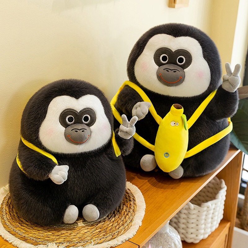 Gấu Bông Khỉ Ngáo Say Hi Thú Nhồi Bông King Kong Đeo Balo Chuối Dễ Thương - Babi mama - G140