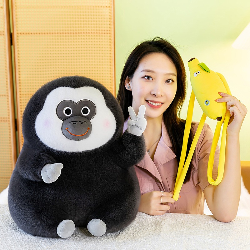 Gấu Bông Khỉ Ngáo Say Hi Thú Nhồi Bông King Kong Đeo Balo Chuối Dễ Thương - Babi mama - G140