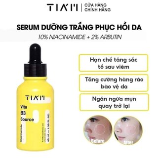 [APP MÃ GIẢM 175k] Serum TIAM Dưỡng Trắng, Phục Hồi Cho Da Dầu Mụn, Nhạy Cảm Tia'm Vita B3 Source 40ml