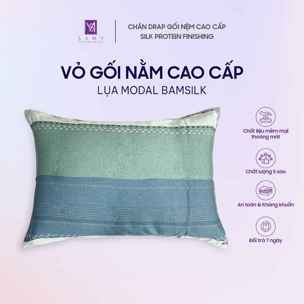 Ảnh Vỏ Gối Nằm SAMY BEDDING Lụa Modal Bamsilk Cao Cấp Thoáng Mát 1