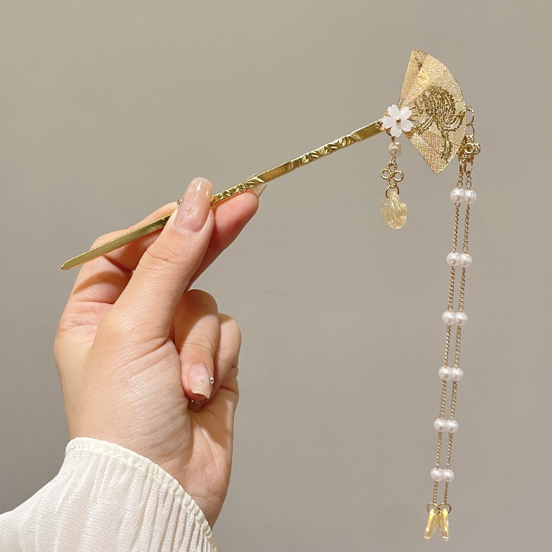 Product image Trâm cài tóc cổ trang LAGU châm cài tóc gỗ trâm cài tóc kim loại đơn giản phong cách cổ điển 105