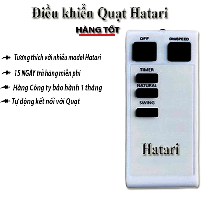 Điều khiển quạt Hatari dùng được cho tất cả loại hatari - bh 1 tháng ...