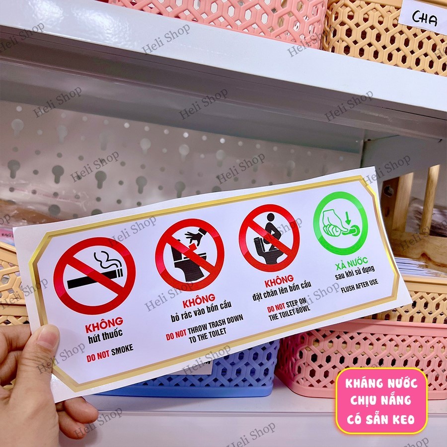Decal Nội Quy Toilet Dán Nhà Vệ Sinh, Cấm Hút Thuốc, Không Bỏ Giấy Vào ...