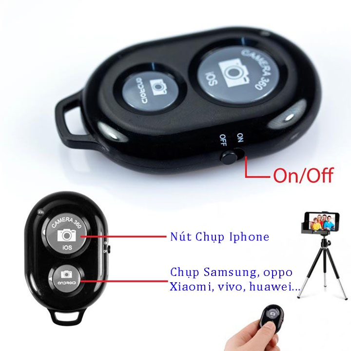 Remote chụp hình từ xa, kết nối bluetooth điều khiển chụp hình từ xa cho IOS, Android - Điều khiển từ xa tiện lợi