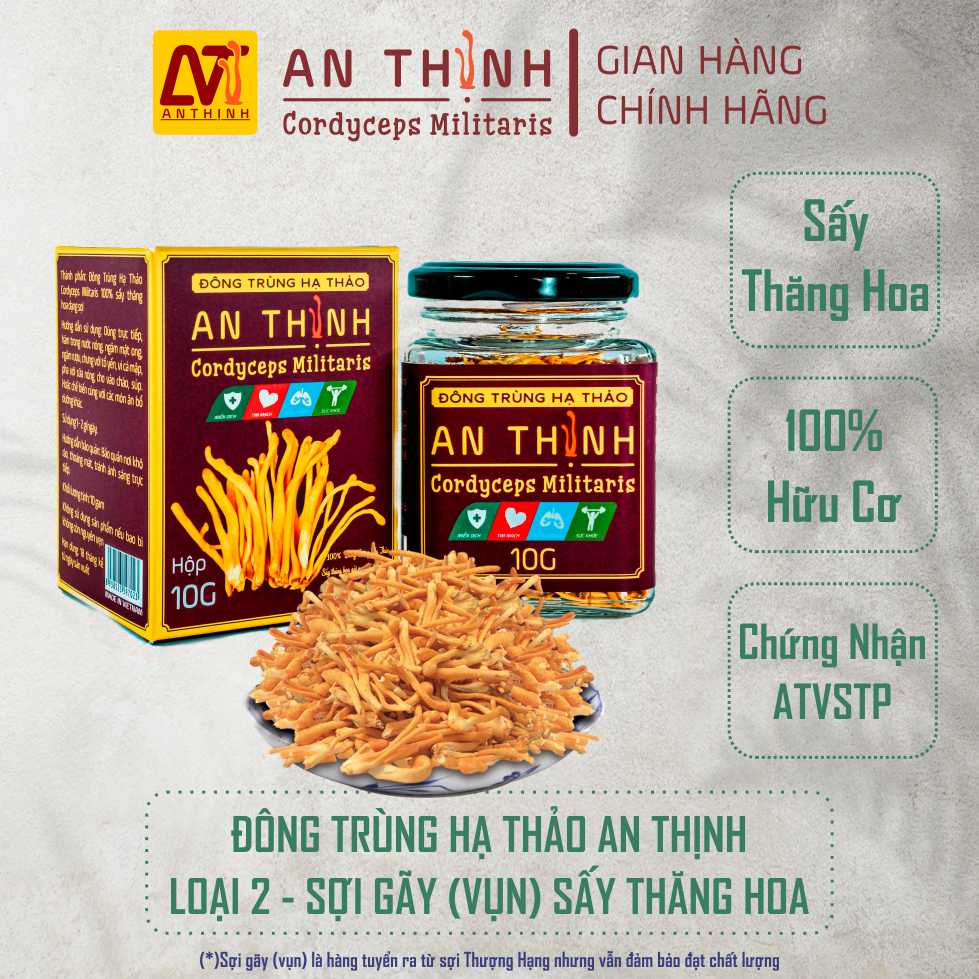 Đông Trùng Hạ Thảo An Thịnh Sấy Thăng Hoa Hộp 10 Gram
