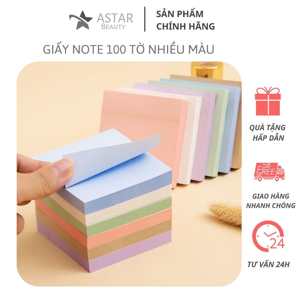 Giấy Note Ghi Chú Nhiều Màu, Set 100 Giấy Đánh Dấu Có Sẵn Keo | Shopee ...