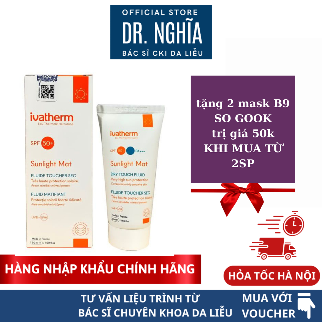 NHẬP KHẨU | Kem Chống Nắng Ivatherm Sunlight Mat Dry Touch/ Hydrating ...