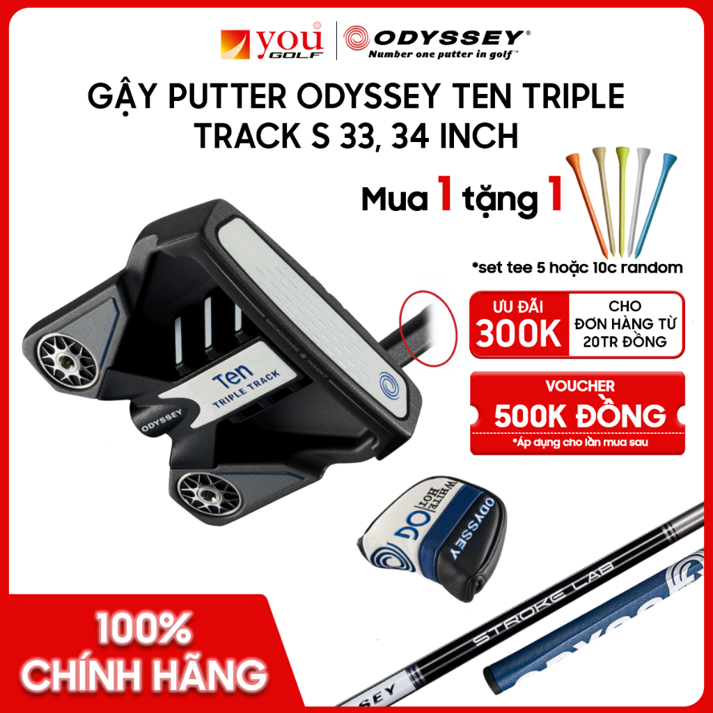 Chính Hãng) Gậy Putter Odyssey Ten Triple Track S 33 Inch Và 34