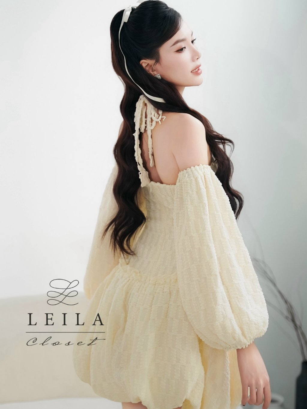 Ảnh LEILA CLOSET | Đầm thiết kế Luna tùng bí tay rời Kem/Be 3