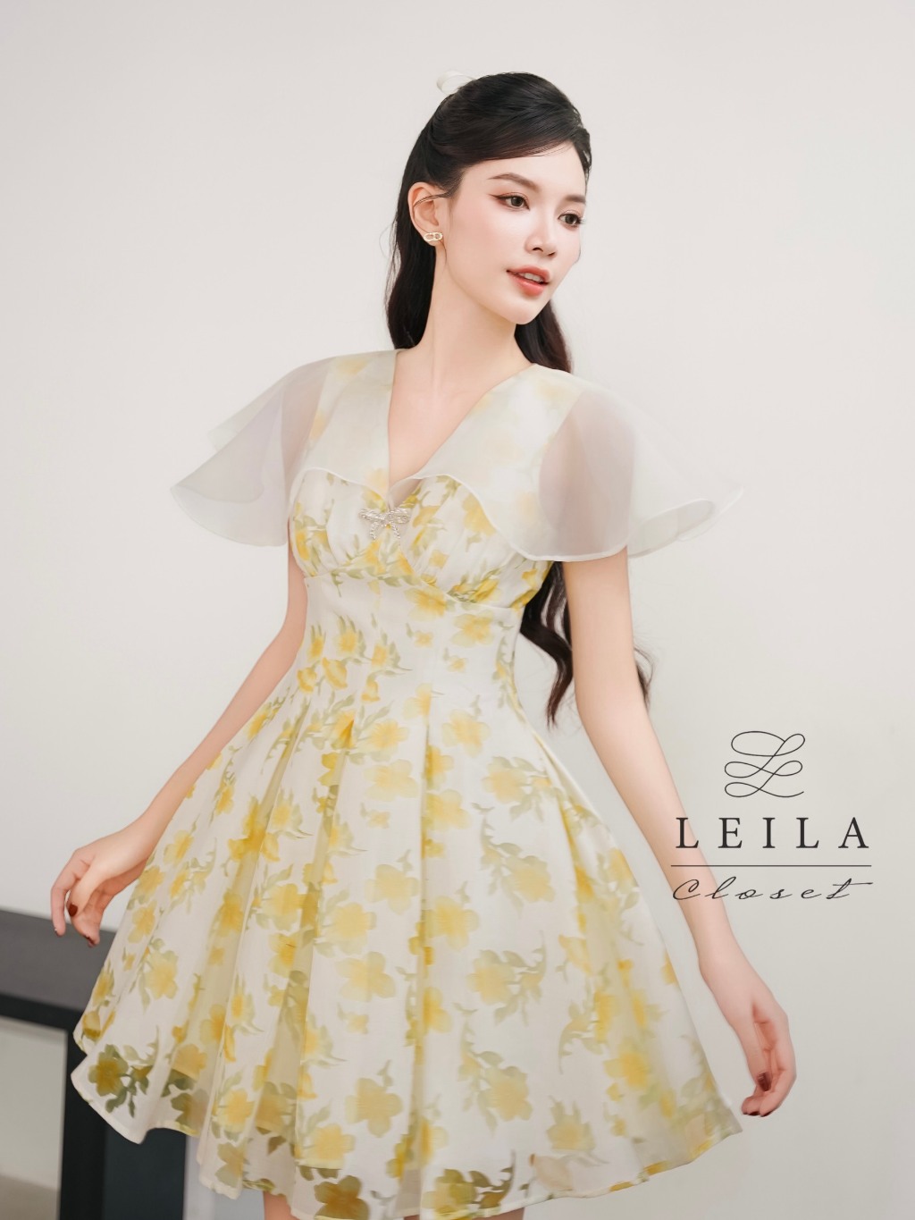 Ảnh LEILA CLOSET | Đầm thiết kế Iris dáng xèo tay cánh tiên 2