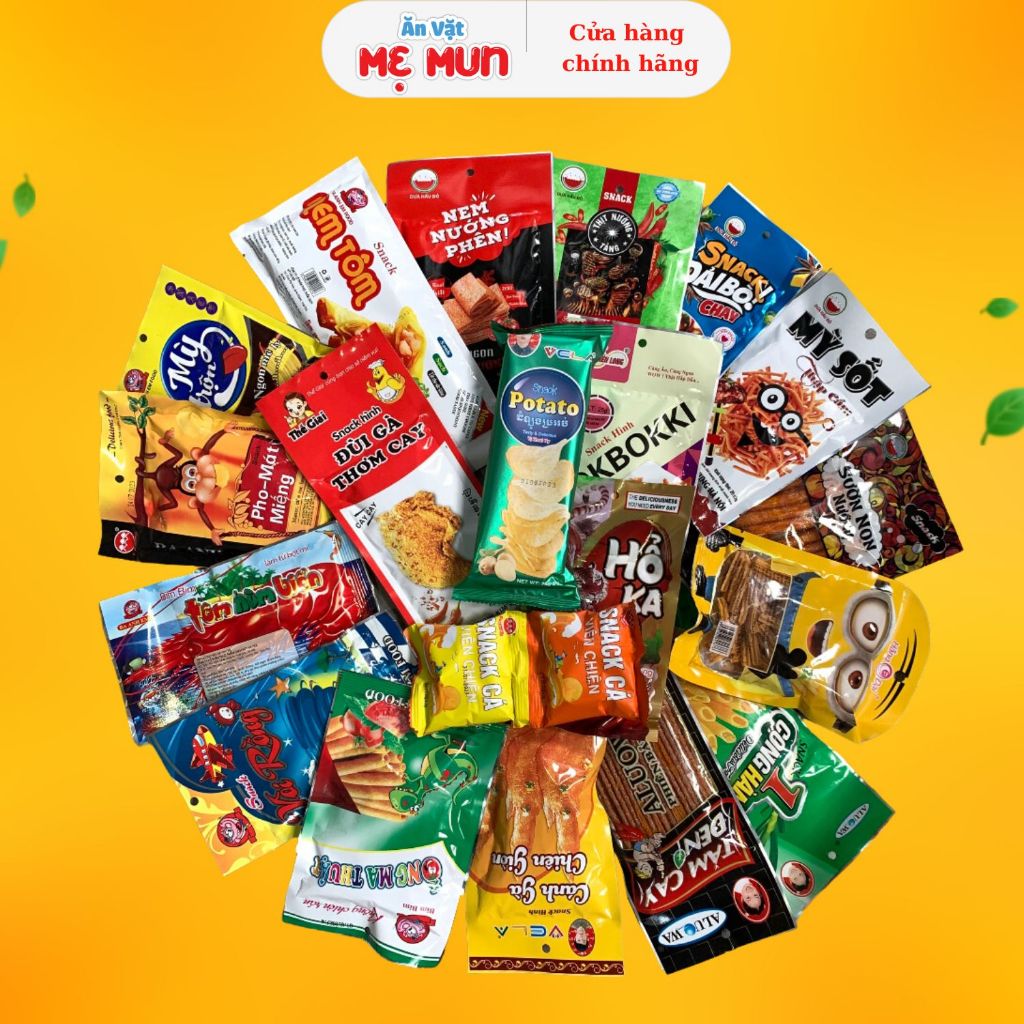 Combo 20 Gói Snack Ăn Vặt Mix Ngẫu Nhiên - Đồ Ăn Vặt Cổng Trường Hot