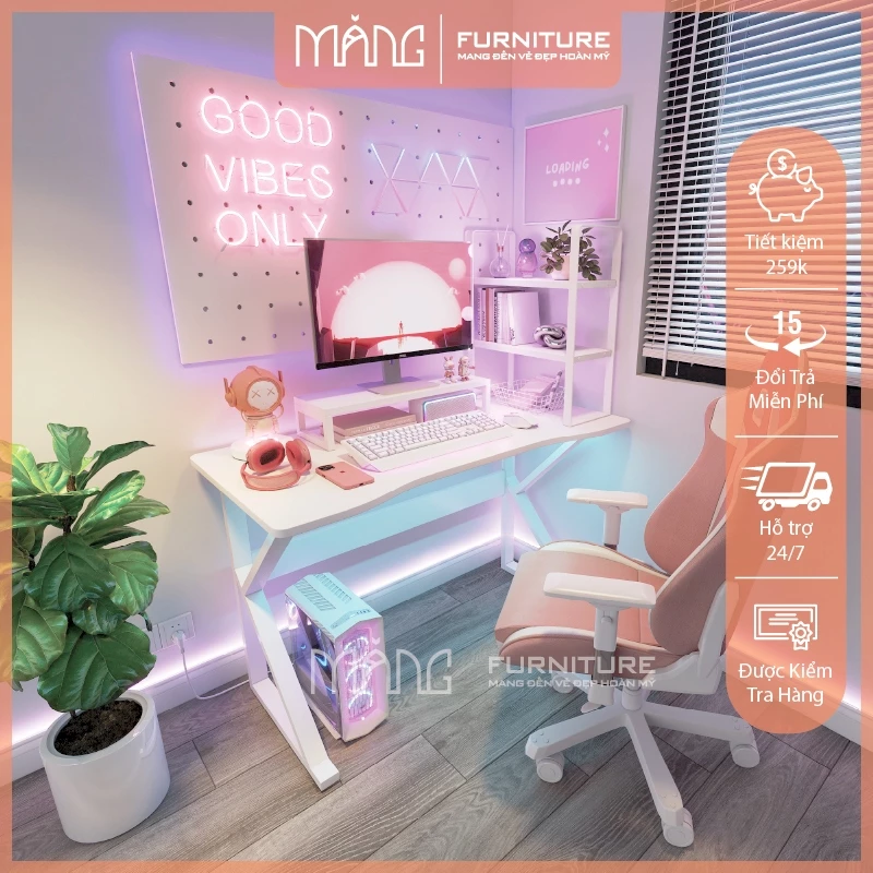 Bàn Gaming, Bàn Học Chân K, để học tập và làm việc cho học sinh, sinh viên, chân sắt giá rẻ mẫu BLVK