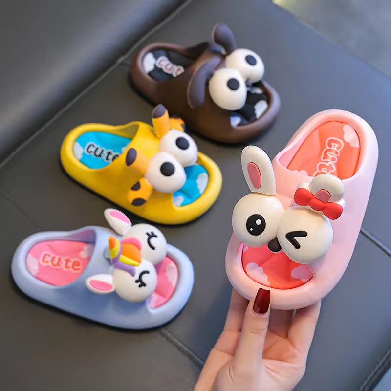 Dép bánh mì hoạt hình hươu ngựa thỏ cún siêu đẹp cho bé trai bé gái đế mềm êm chân