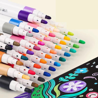 Hộp Màu Acrylic Marker 60/24 Màu - Hộp Bút Màu Acrylic 24 Chi Tiết, Hộp 60/24 Bút Màu Dạ Vẽ Trên Mọi Chất Liệu