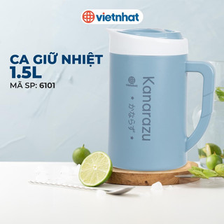 Bình Đựng Nước Giữ Nhiệt Nóng Lạnh Có Quai Cầm Nhựa Việt Nhật. Ca Giữ Nhiệt Nóng Lạnh Cam Homeware
