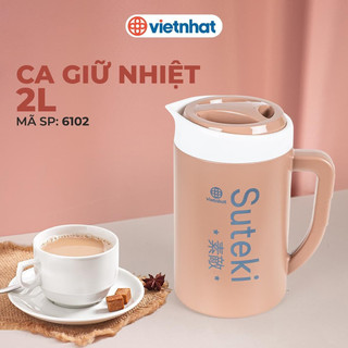 Bình Đựng Nước Giữ Nhiệt Nóng Lạnh Có Quai Cầm Nhựa Việt Nhật. Ca Giữ Nhiệt Nóng Lạnh Cam Homeware