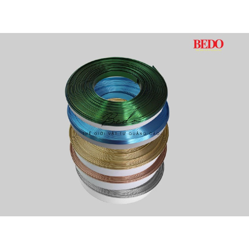 Chân chữ nhôm có gờ BEDO Vàng Xước (Cuộn 50m) - Gáy nhôm uốn chữ nổi quảng cáo bền màu, sang trọng