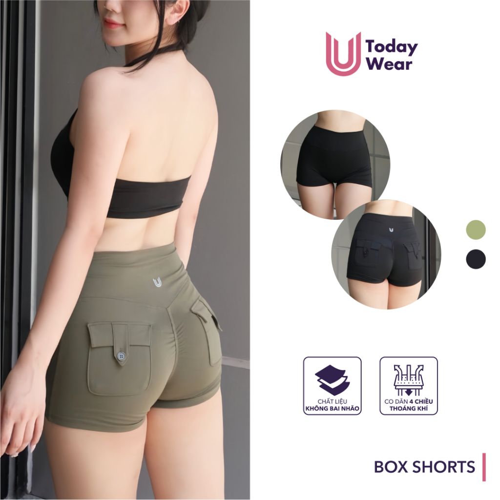 Ảnh Quần đùi thể thao nữ Box Short Today U Wear thấm hút mồ hôi 1