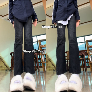Quần jeans ống đứng nữ màu khói tua ống , quần đi học Yến Tee #0216