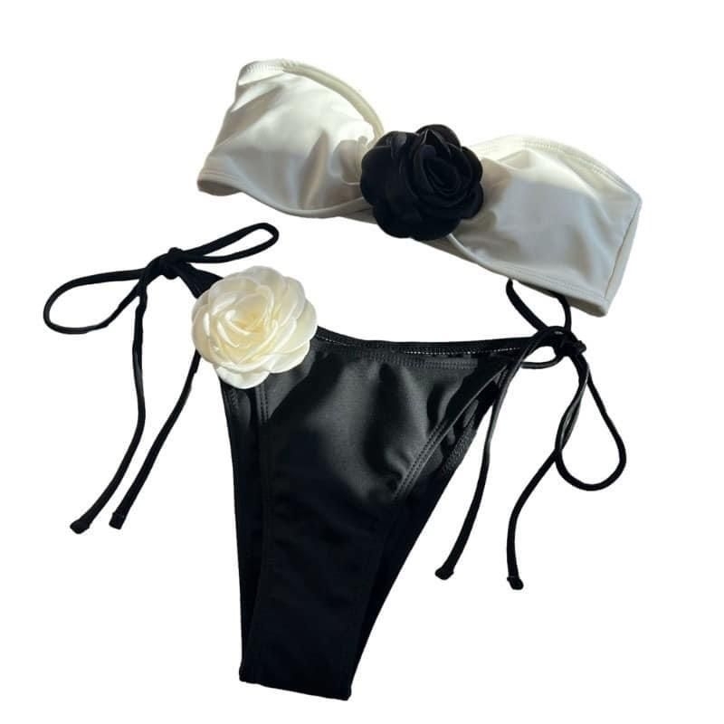Bikini Phối Hoa Trà 2 Món – Thời Trang Biển Mới Nhất