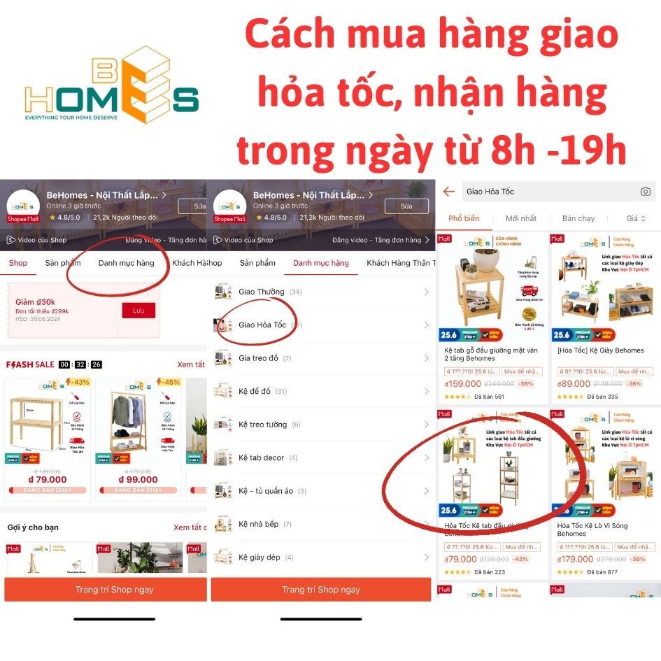 Ảnh Kệ tab đầu giường Behomes 3 tầng 1