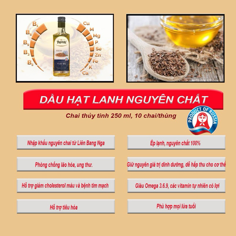 Dầu hạt lanh ép lạnh nguyên chất- HÀNG DÍNH DẦU BÊN NGOÀI - nsx 10/25 date 04/2027I