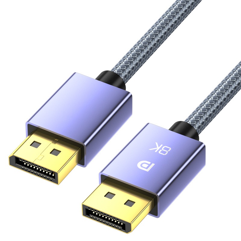 Câble DisplayPort 1.4 8K - 2 M - Nylon Tressé - Compatible PC, TV, Moniteur Gaming